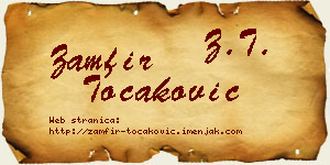 Zamfir Točaković vizit kartica